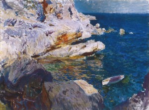 Rocas-de-Javea-y-el-bote-blanco_Joaquín-Sorolla_museo_thissen_malaga